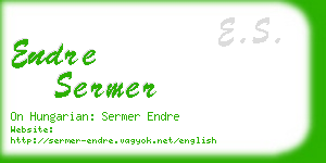 endre sermer business card